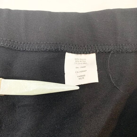 Talbots black stretch pull on elastic waist line detail skinny dress pants - Picture 6 of 8